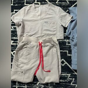 Figs scrubs set- sand/ khaki color